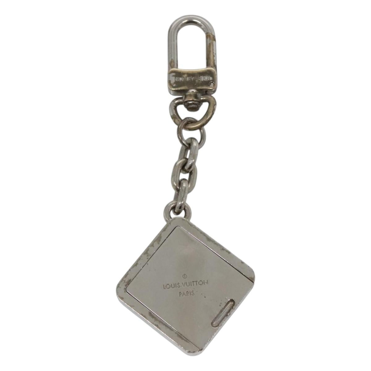 LOUIS VUITTON Porte Cles 1904 Box Charm metal Silver M65988 LV Auth 122935