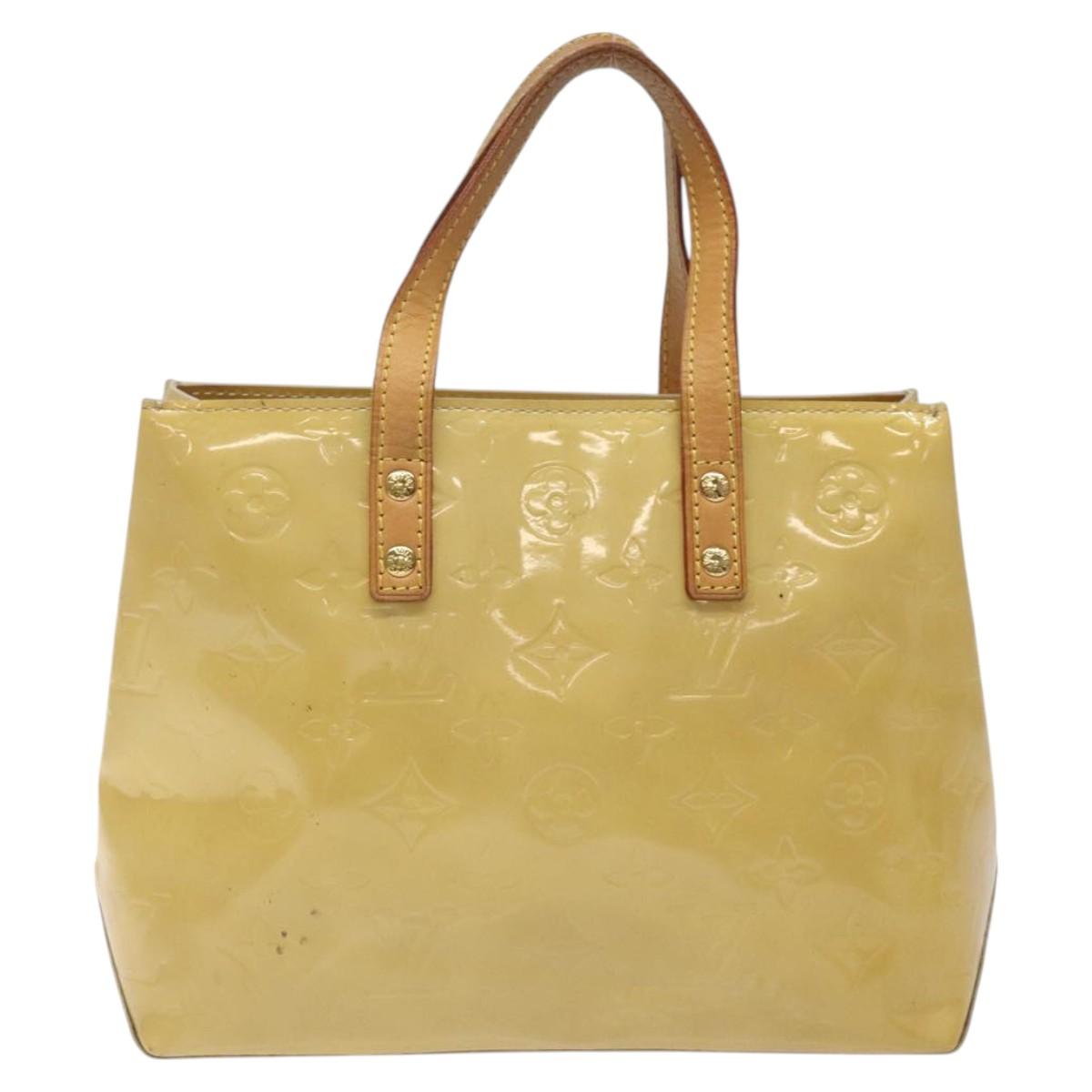 LOUIS VUITTON Monogram Vernis Reade PM Hand Bag Beige M91334 LV Auth 122936