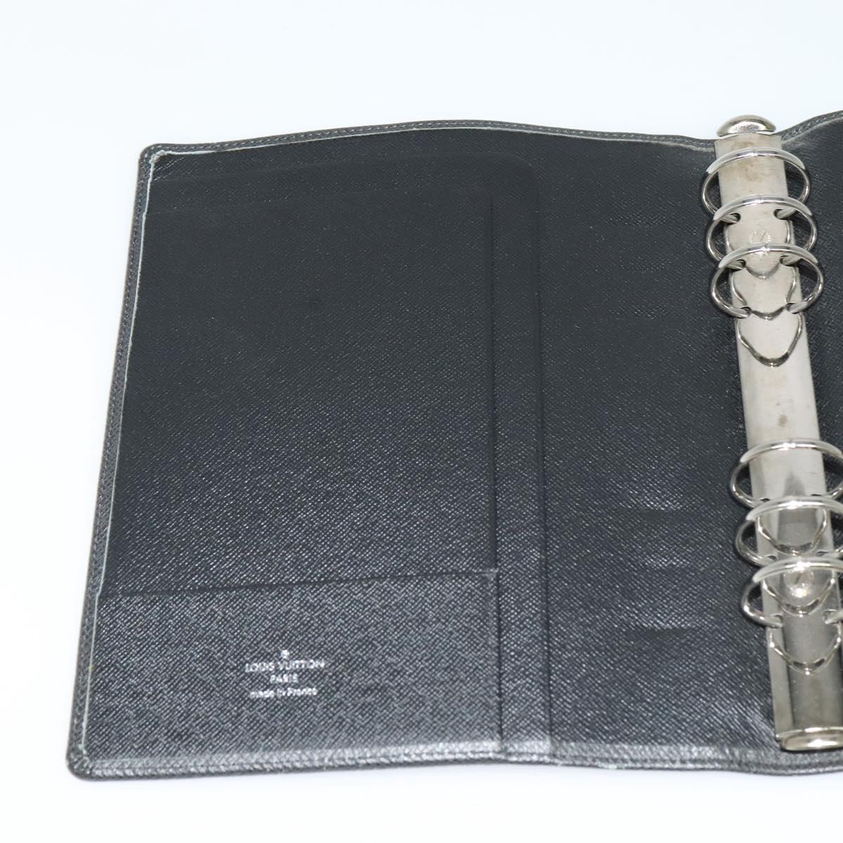 LOUIS VUITTON Taiga Agenda GM Day Planner Cover Black R20232 LV Auth 122939