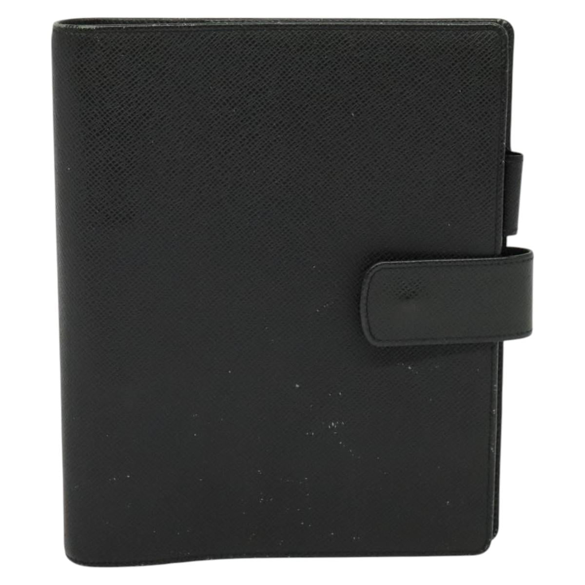LOUIS VUITTON Taiga Agenda GM Day Planner Cover Black R20232 LV Auth 122939