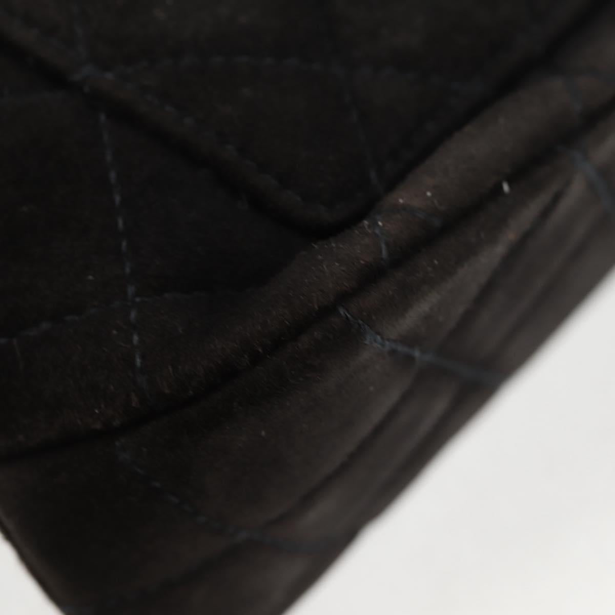 CHANEL Matelasse Shoulder Bag Suede Black Gold CC Auth 122942