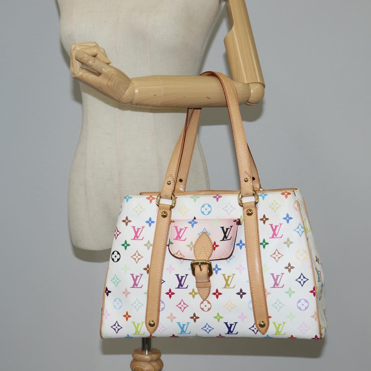 LOUIS VUITTON Monogram Multicolor Aurelia MM Tote Bag White M40094 Auth 122956M