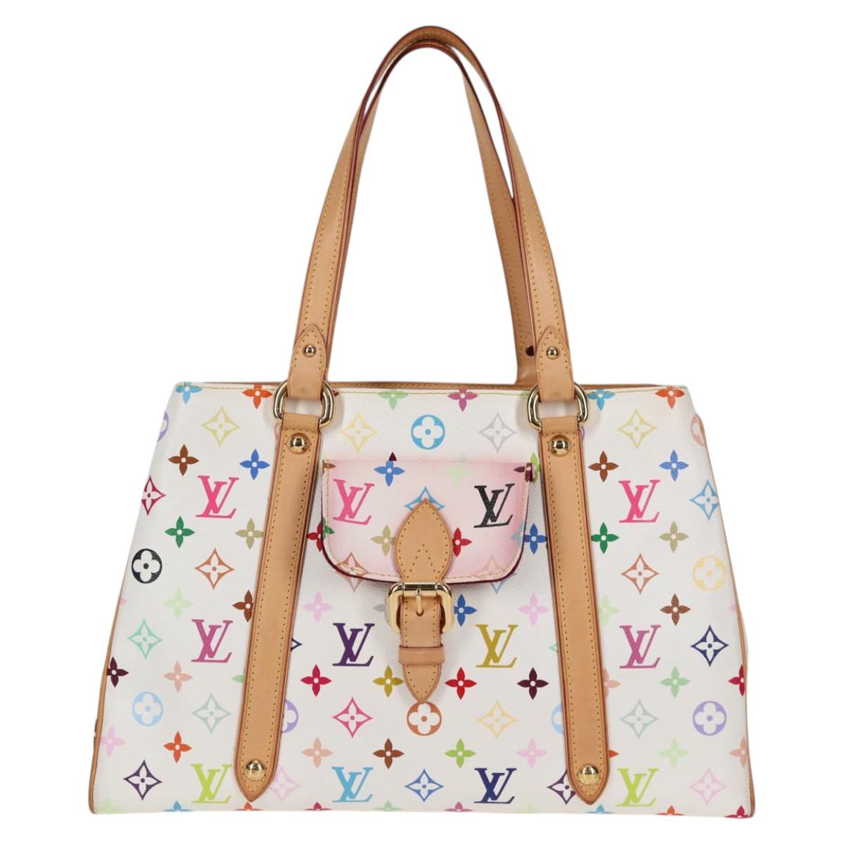 LOUIS VUITTON Monogram Multicolor Aurelia MM Tote Bag White M40094 Auth 122956AM