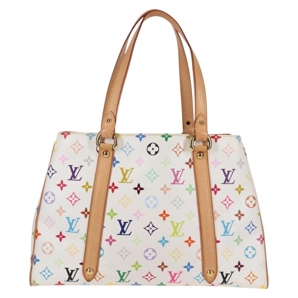 LOUIS VUITTON Monogram Multicolor Aurelia MM Tote Bag White M40094 Auth 122956AM