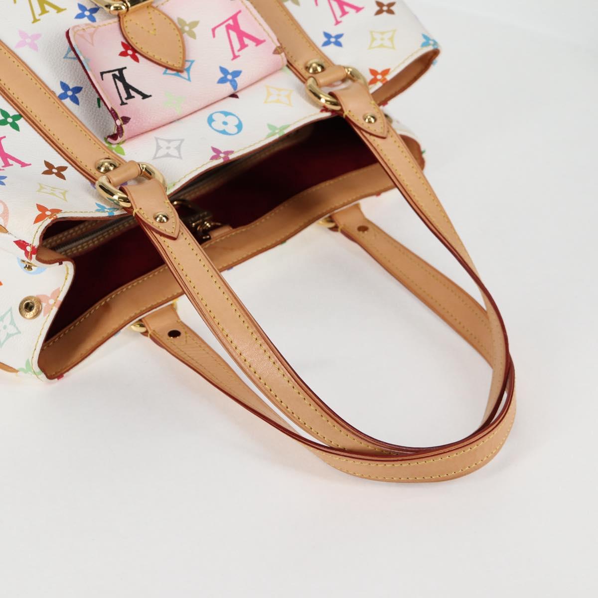 LOUIS VUITTON Monogram Multicolor Aurelia MM Tote Bag White M40094 Auth 122956AM