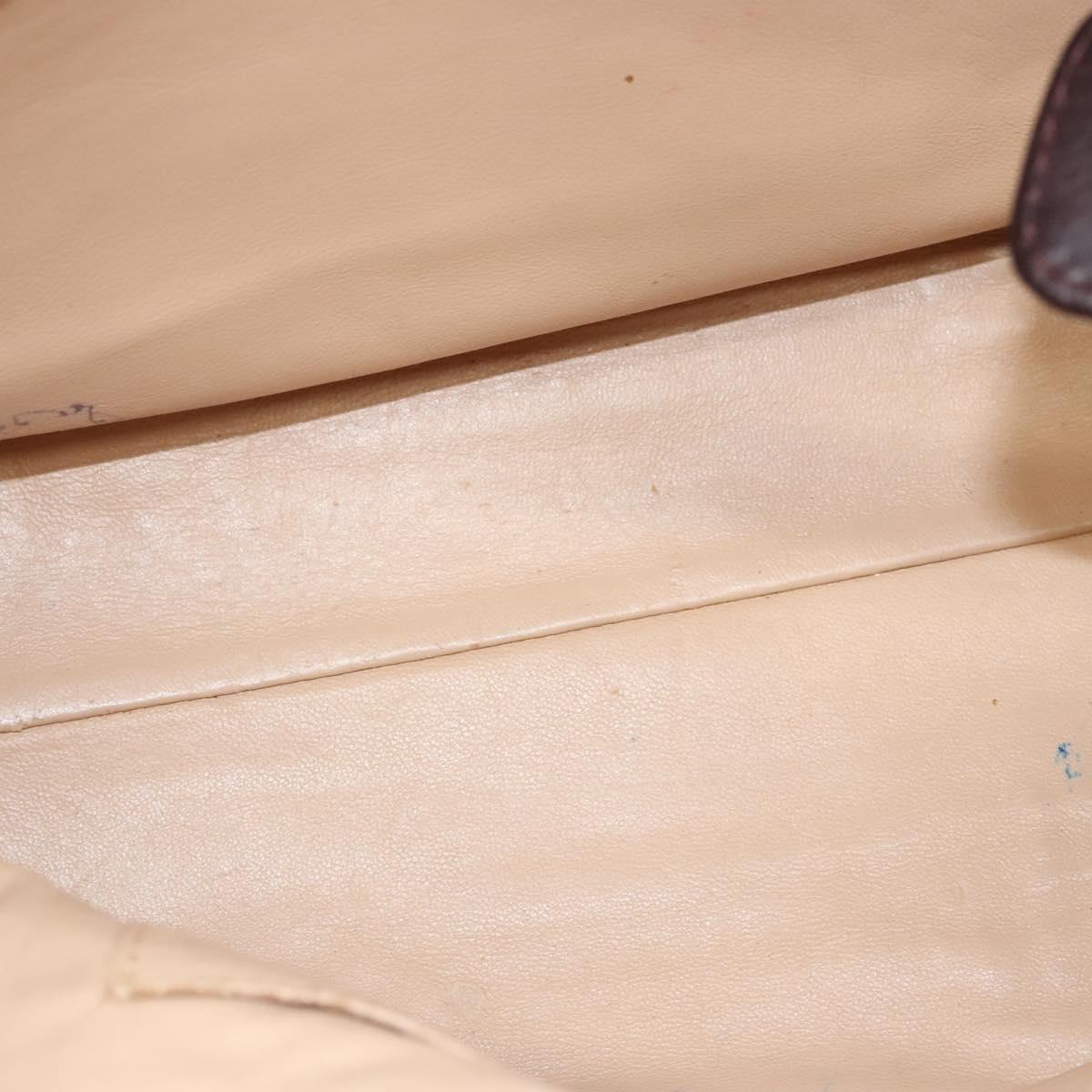 CHANEL COCO Mark Chain Tote Bag Leather Dark Brown CC Auth 122961