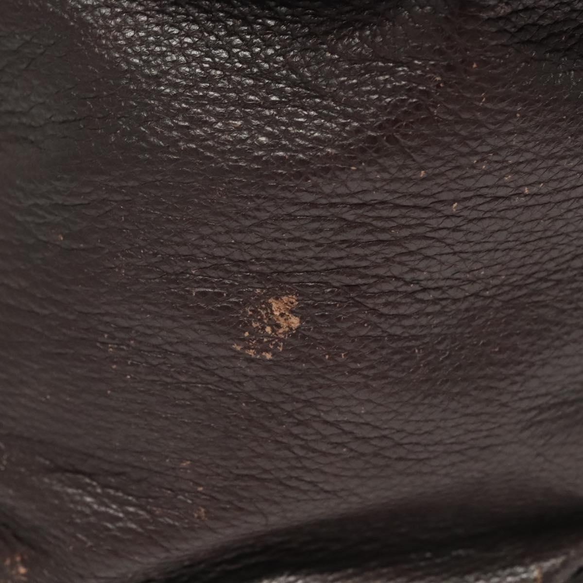 CHANEL COCO Mark Chain Tote Bag Leather Dark Brown CC Auth 122961