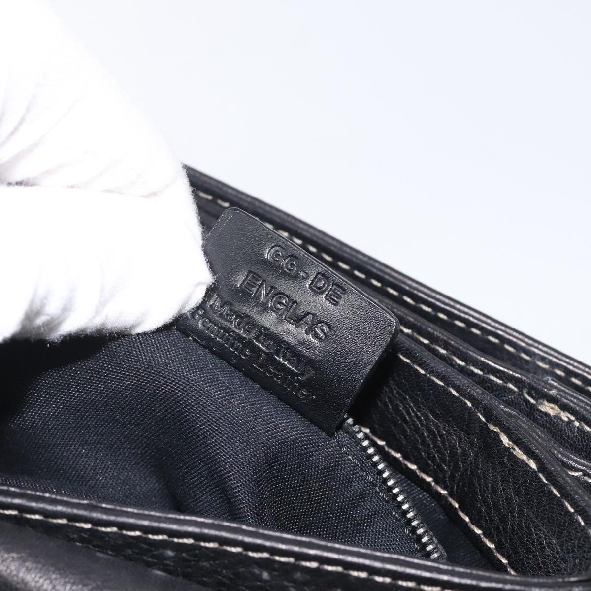 BALLY Shoulder Bag Leather Black Gold Auth 122964