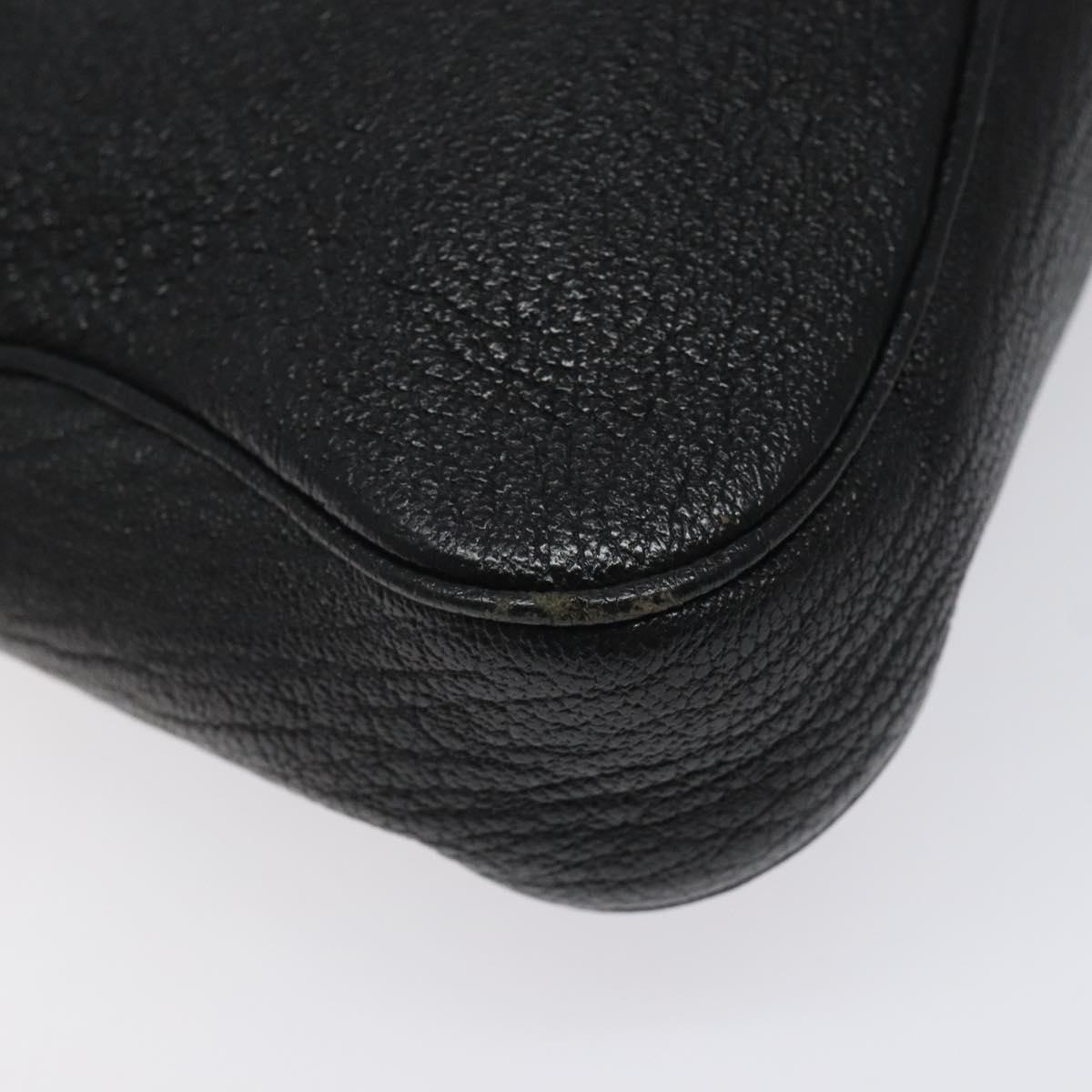 Salvatore Ferragamo Shoulder Bag Leather Black Silver Auth 122972