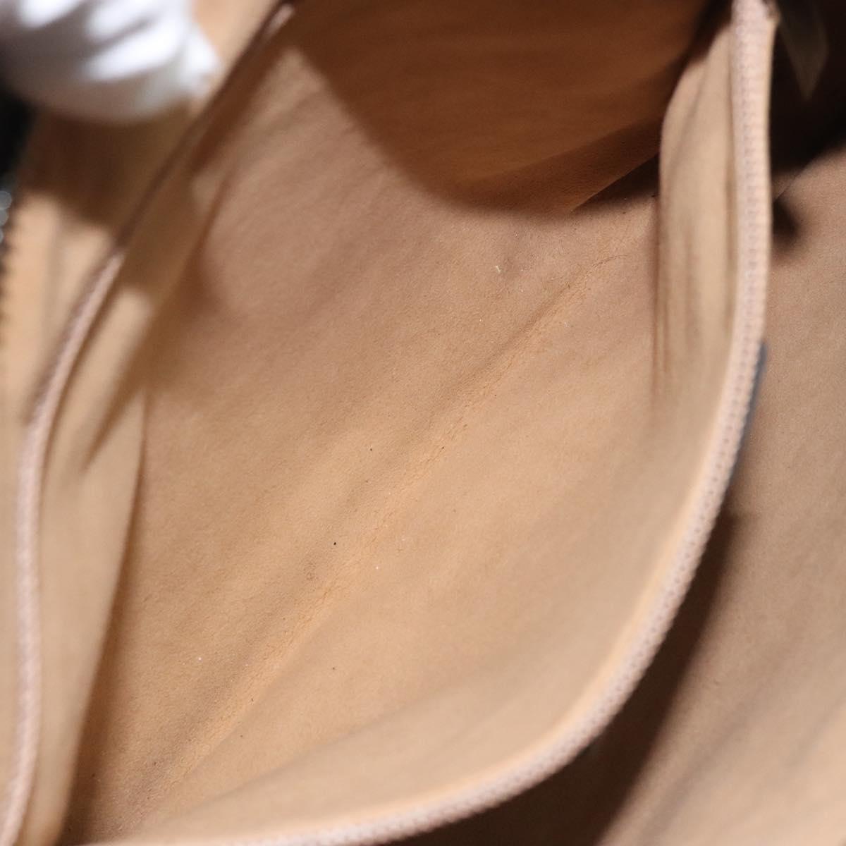 Salvatore Ferragamo Shoulder Bag Leather Black Silver Auth 122972