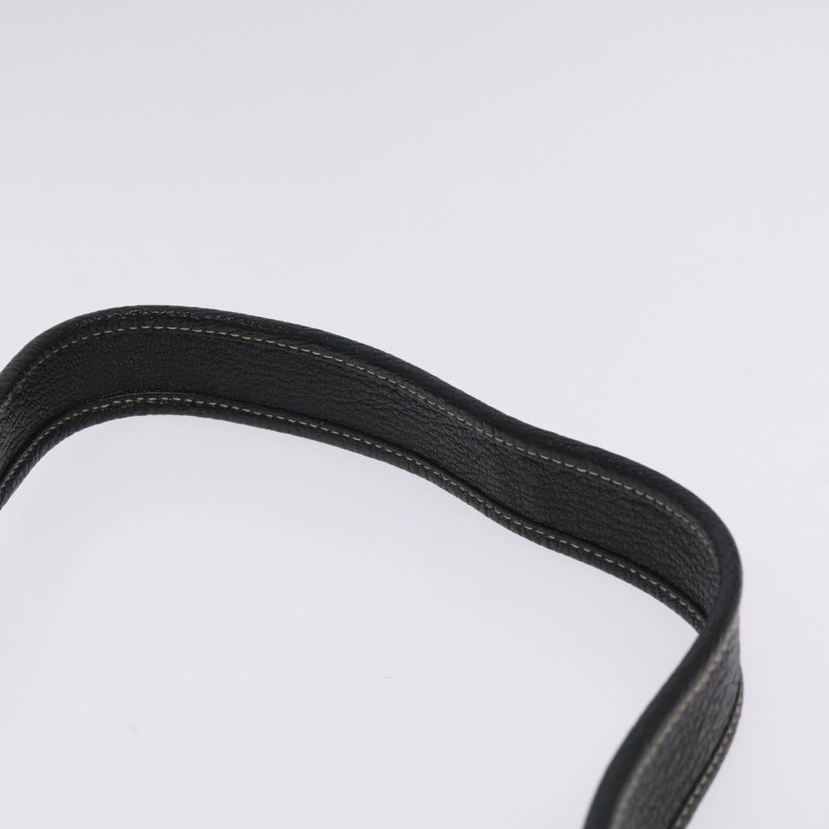 Salvatore Ferragamo Shoulder Bag Leather Black Silver Auth 122972