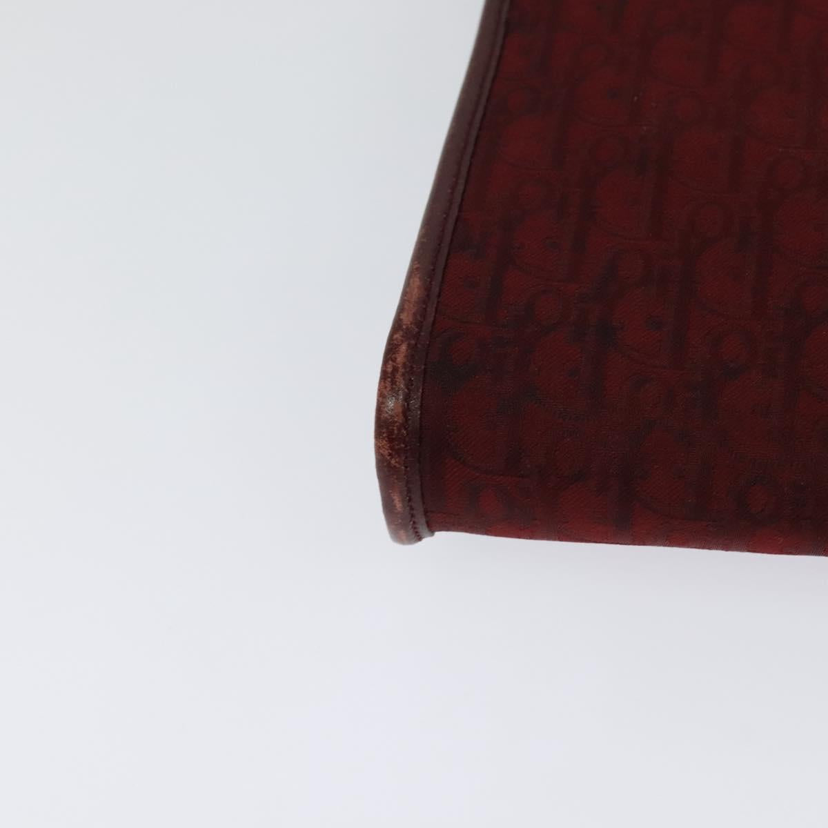 Christian Dior Trotter Canvas Chain Shoulder Bag Red Auth 122975