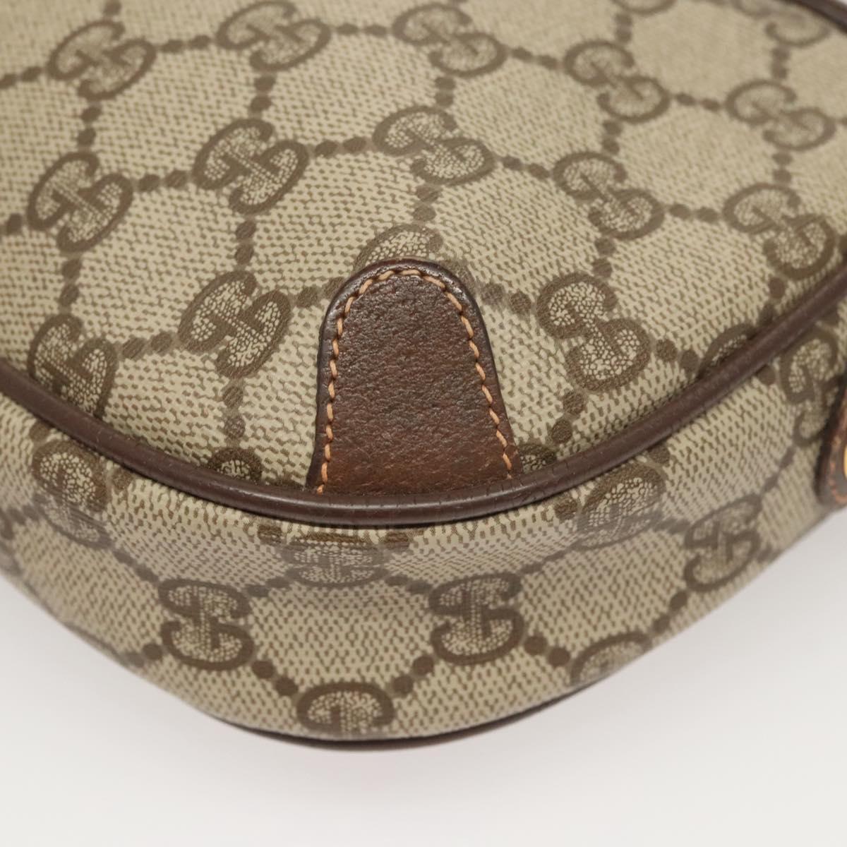 GUCCI GG Supreme Web Sherry Line Bag PVC Beige Gold 156 02 066 Auth 122980