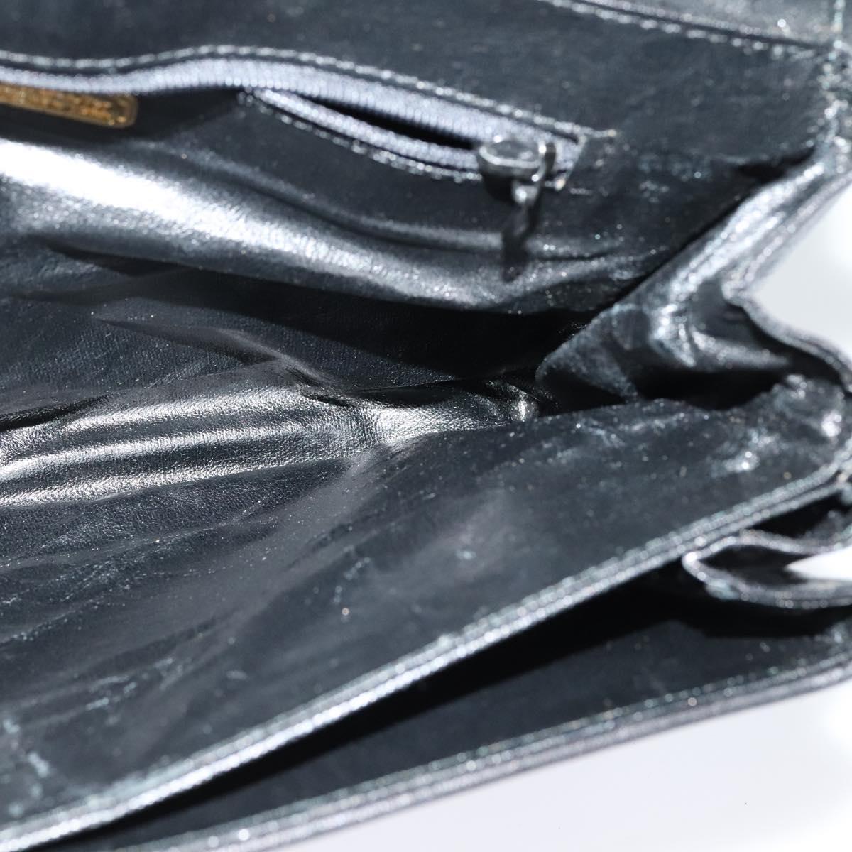 Christian Dior Shoulder Bag Leather Black Gold Auth 122982