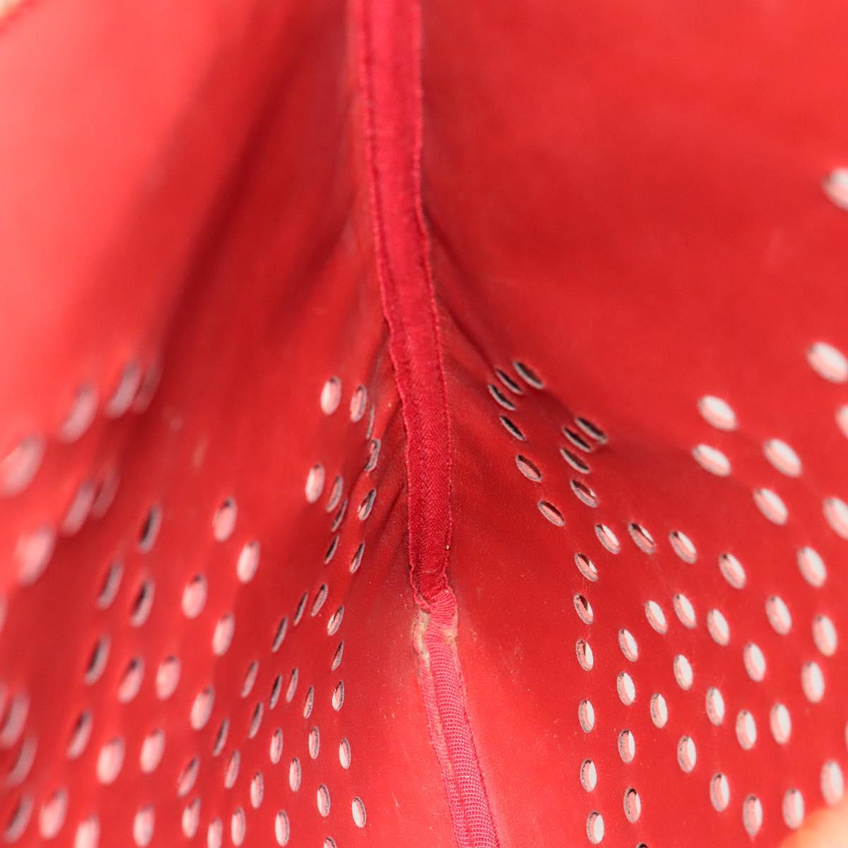 CHANEL Triple Coco Chain Shoulder Bag Caviar Skin Red CC Auth 123009