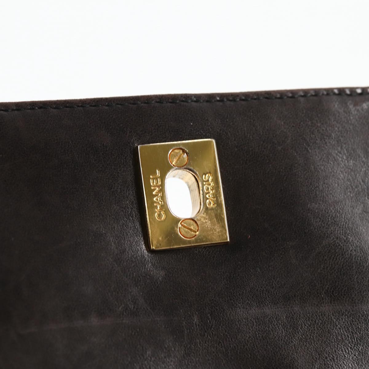 CHANEL Matelasse Chain Shoulder Bag Patent leather Black Gold CC Auth 123012