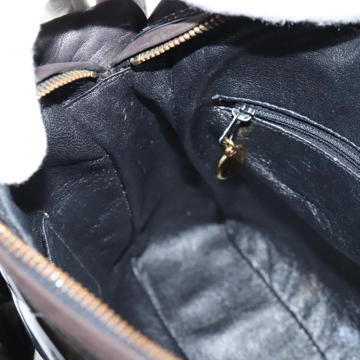 CHANEL Matelasse Chain Shoulder Bag Patent leather Black Gold CC Auth 123012