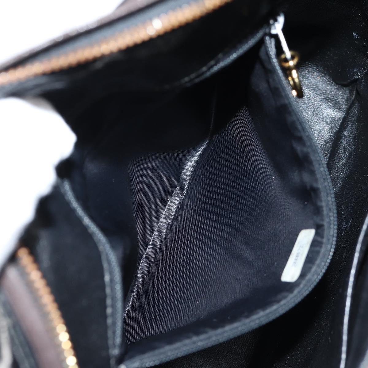 CHANEL Matelasse Chain Shoulder Bag Patent leather Black Gold CC Auth 123012