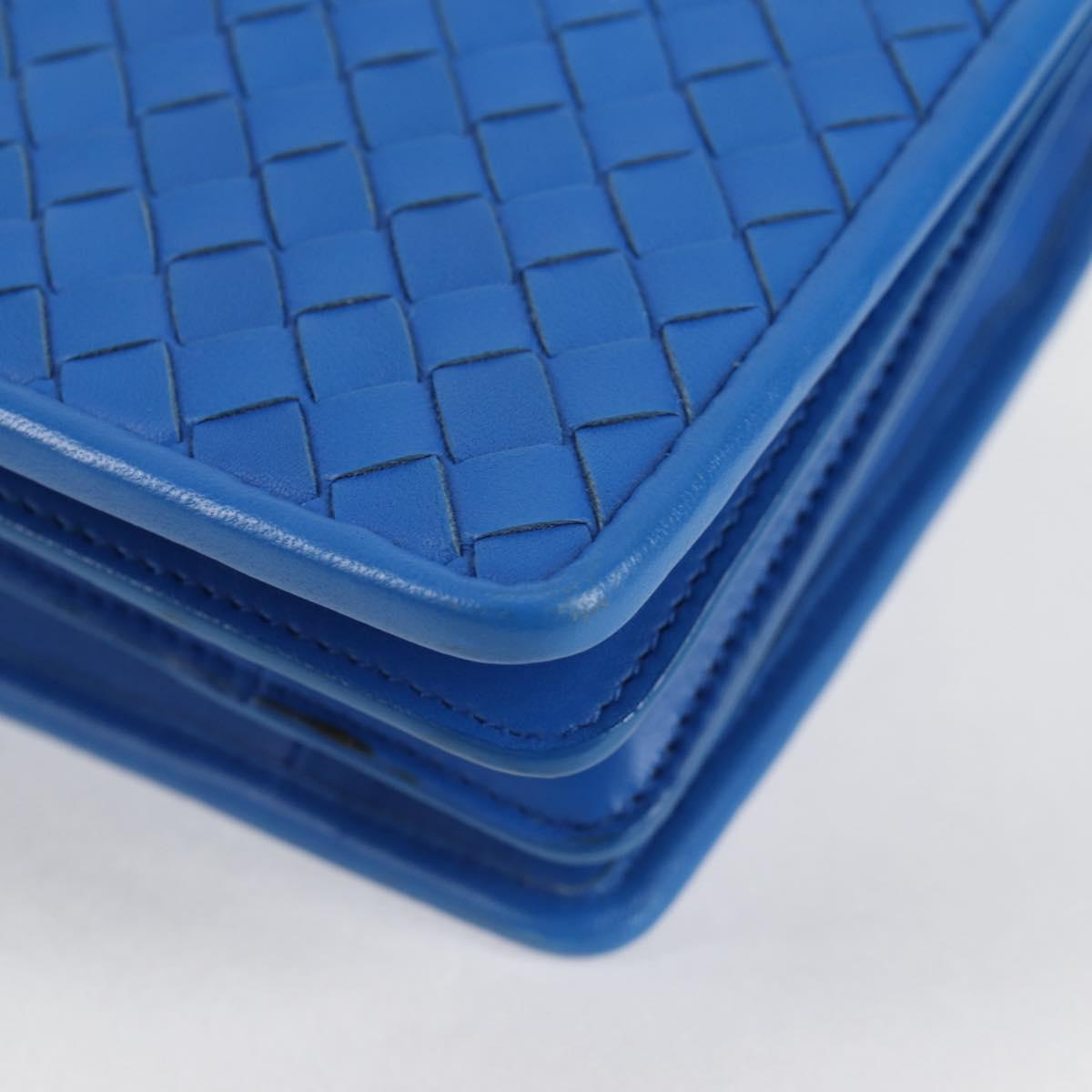 BOTTEGA VENETA INTRECCIATO Shoulder Bag Leather Blue Auth 123018AV