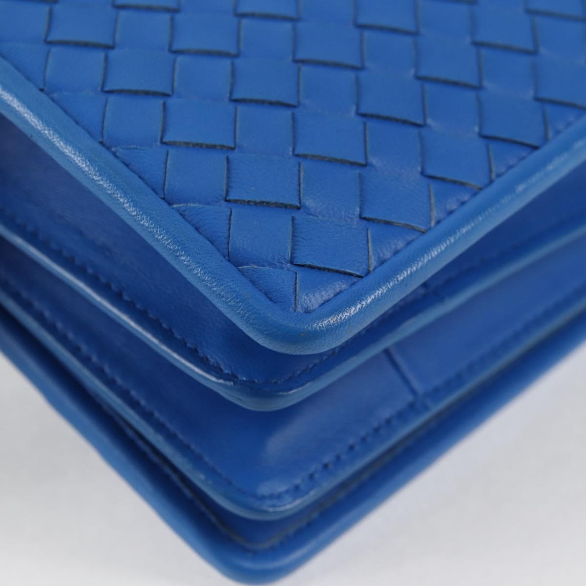 BOTTEGA VENETA INTRECCIATO Shoulder Bag Leather Blue Auth 123018AV