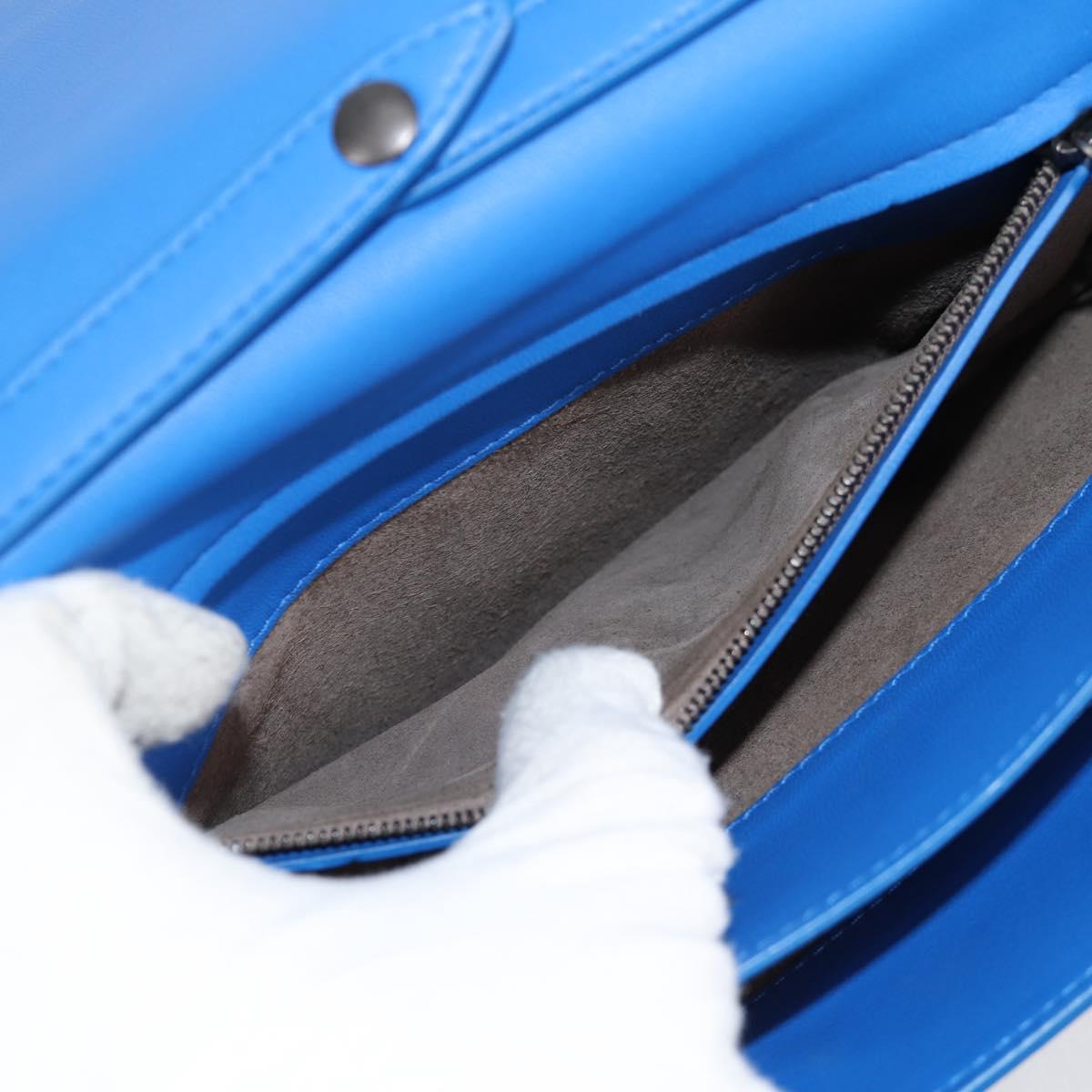 BOTTEGA VENETA INTRECCIATO Shoulder Bag Leather Blue Auth 123018AV