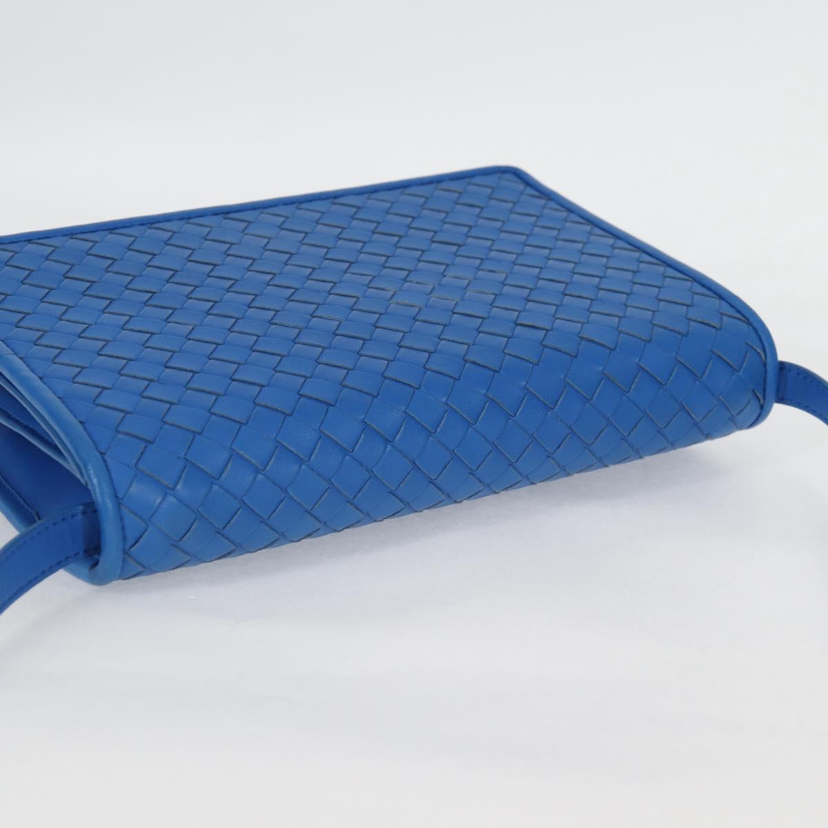 BOTTEGA VENETA INTRECCIATO Shoulder Bag Leather Blue Auth 123018AV
