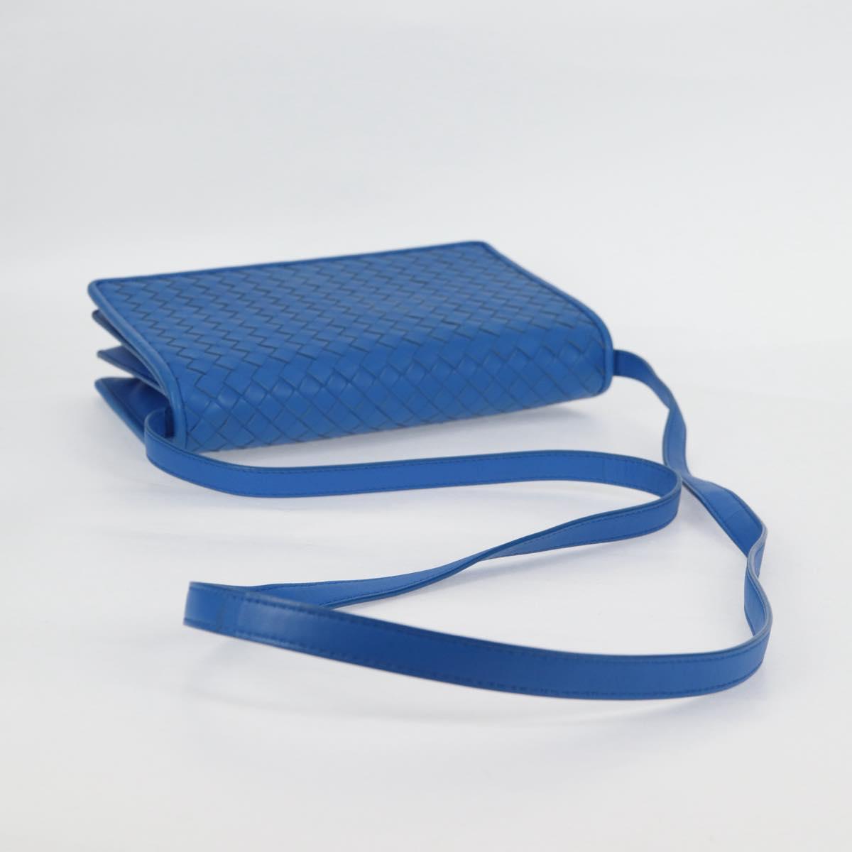 BOTTEGA VENETA INTRECCIATO Shoulder Bag Leather Blue Auth 123018AV