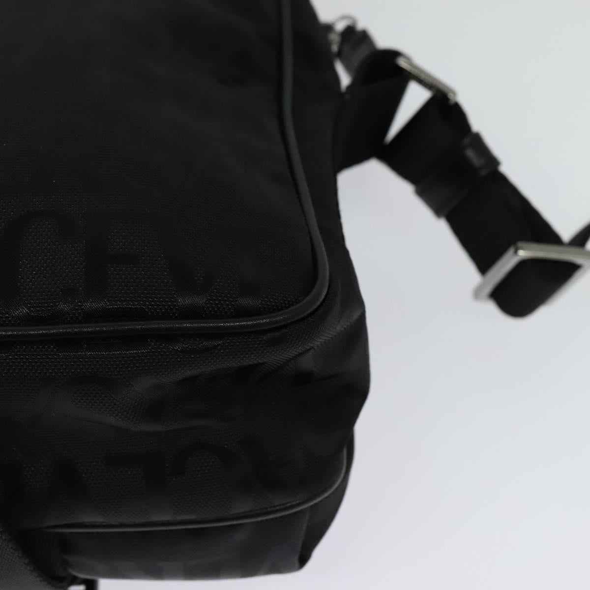 VERSACE Shoulder Bag Canvas Black Silver Auth 123022