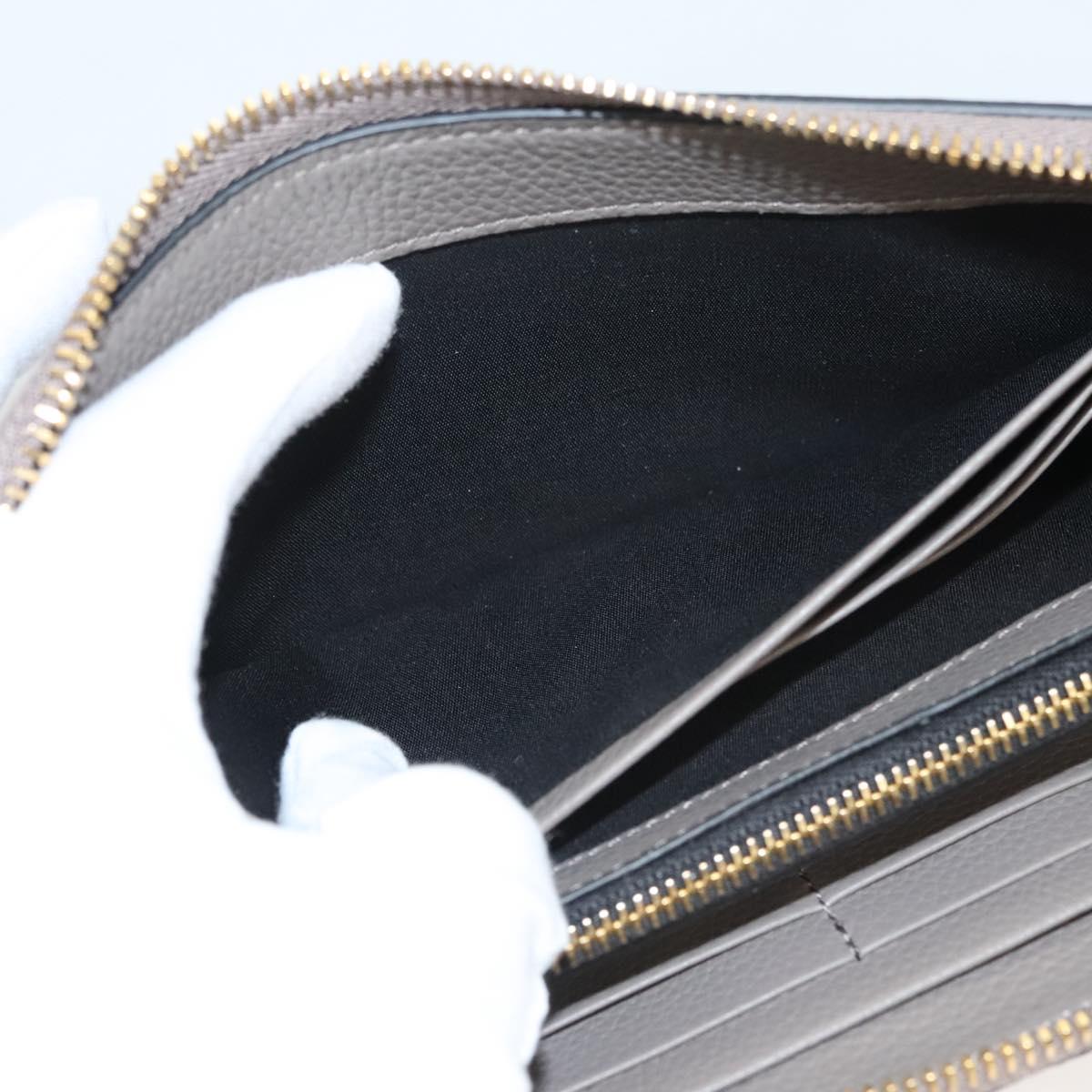 VERSACE Long Wallet Leather Gray Gold Auth 123023