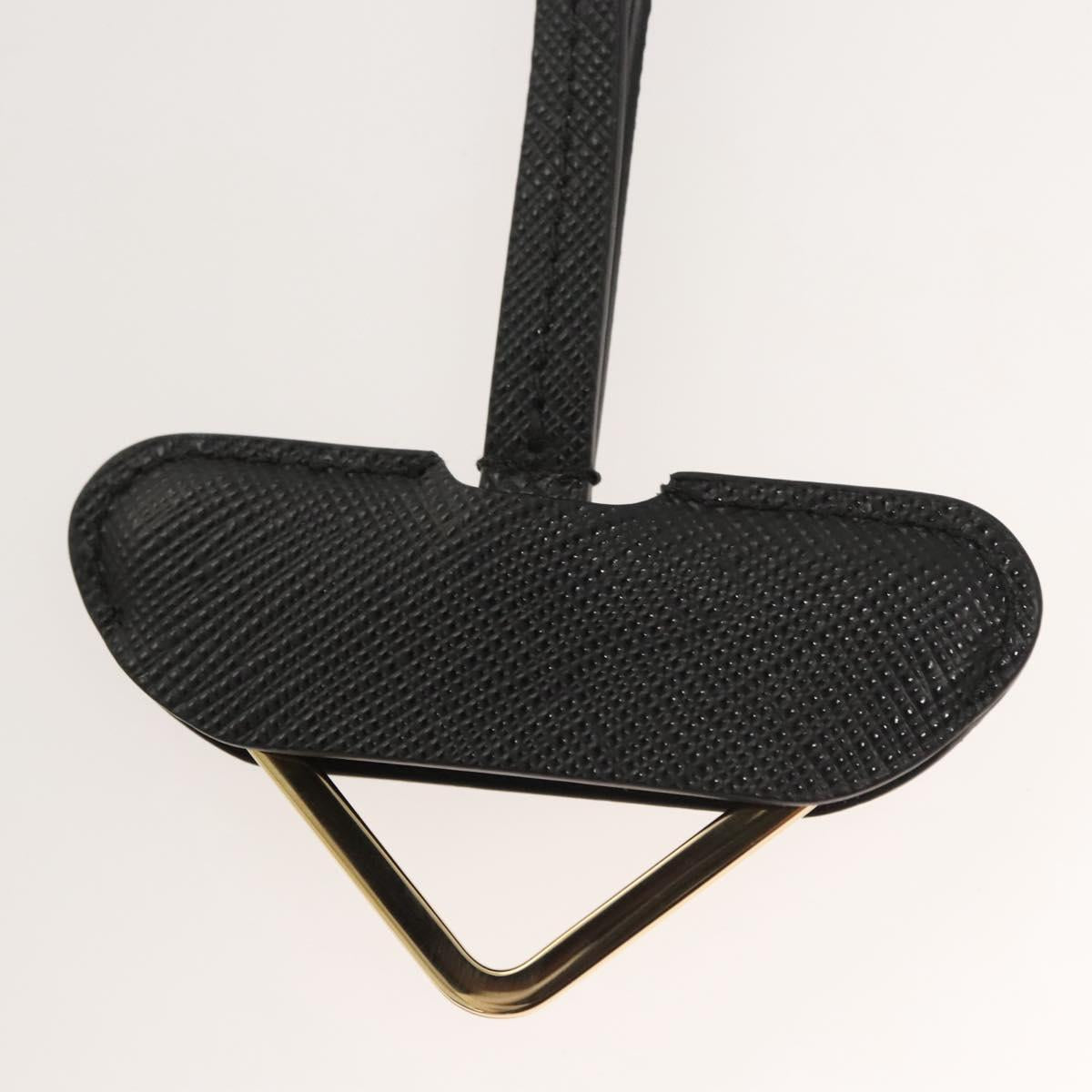 PRADA Neck Strap Safiano leather Black Auth 123025