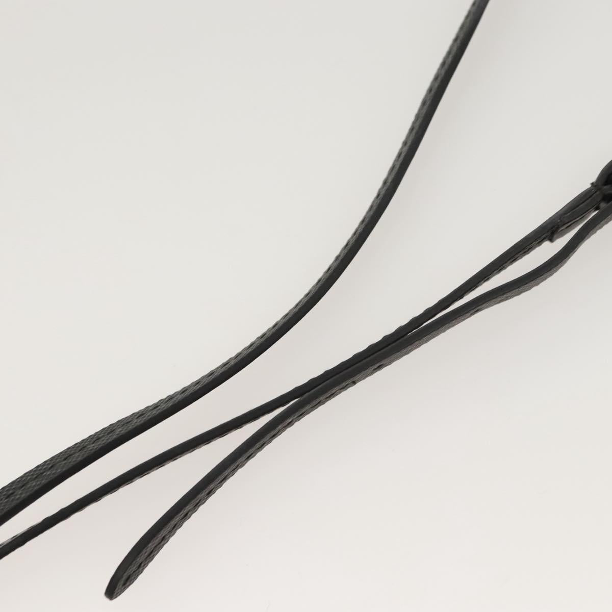 PRADA Neck Strap Safiano leather Black Auth 123025