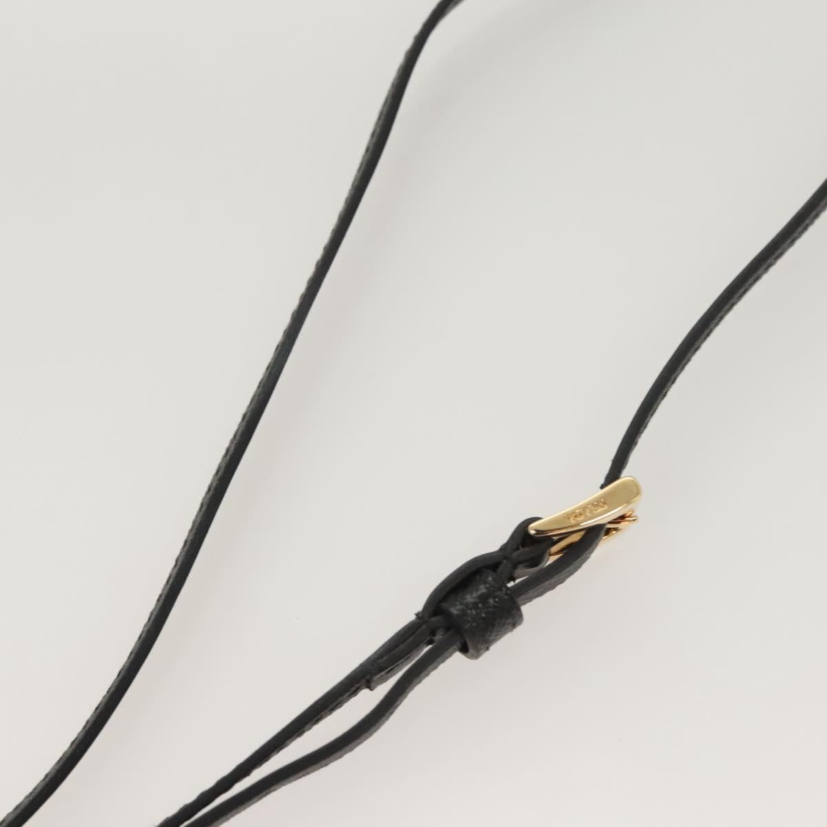 PRADA Neck Strap Safiano leather Black Auth 123025