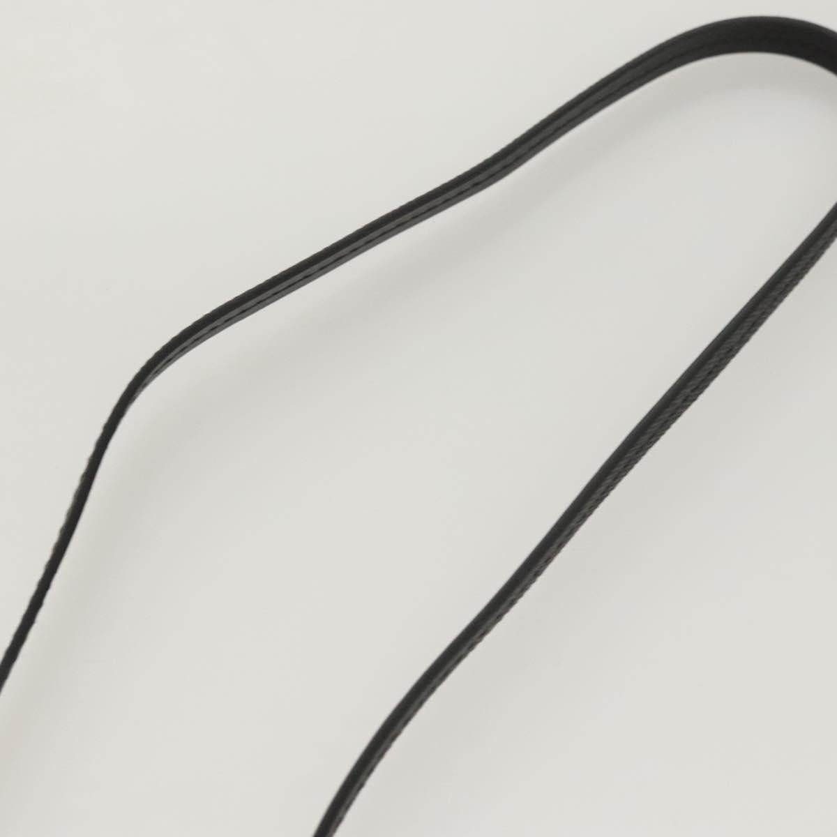 PRADA Neck Strap Safiano leather Black Auth 123025