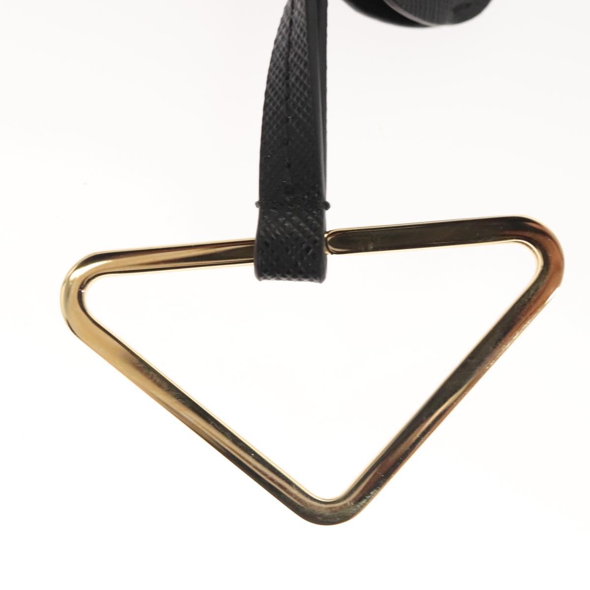 PRADA Neck Strap Safiano leather Black Auth 123025