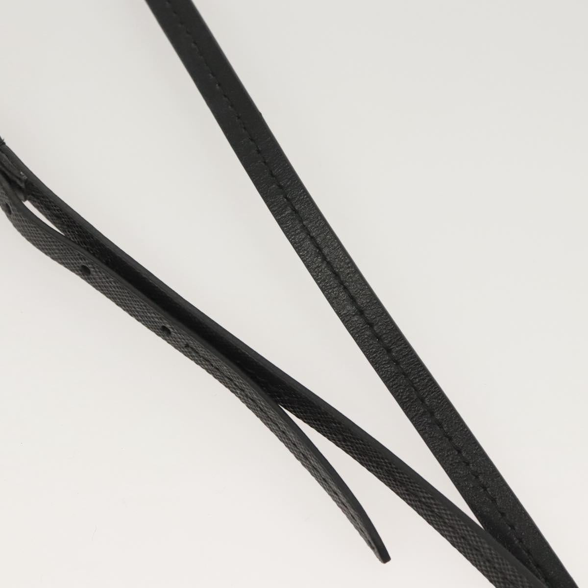 PRADA Neck Strap Safiano leather Black Auth 123025