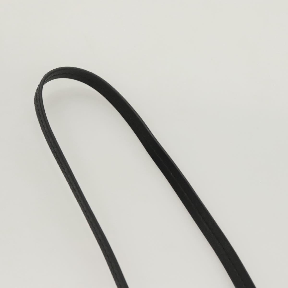 PRADA Neck Strap Safiano leather Black Auth 123025