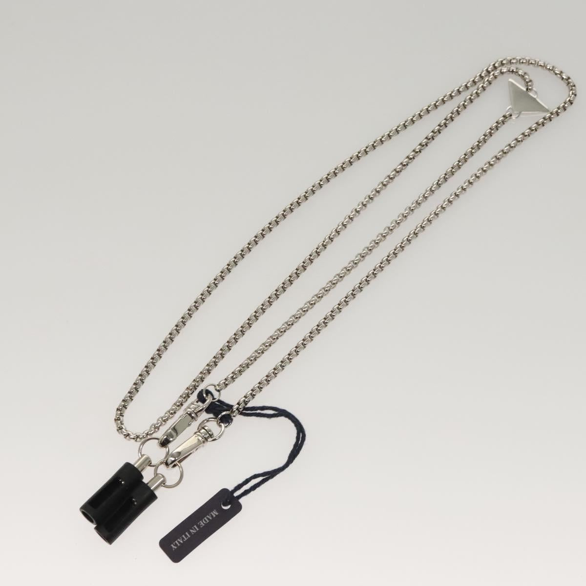 PRADA AirPods Case metal Silver Auth 123026