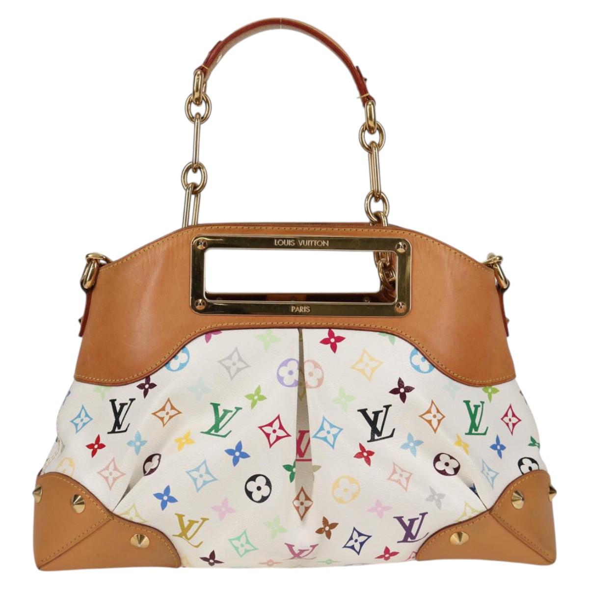 LOUIS VUITTON Monogram Multicolor Judy MM Bag 2Way White M40255 LV Auth 123028V