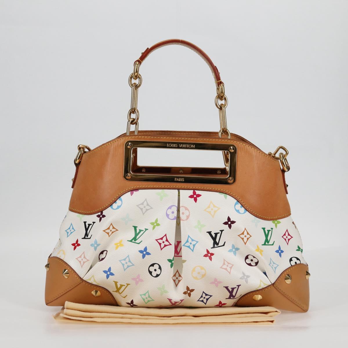 LOUIS VUITTON Monogram Multicolor Judy MM Bag 2Way White M40255 LV Auth 123028V