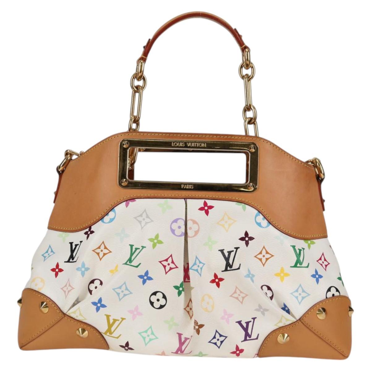 LOUIS VUITTON Monogram Multicolor Judy MM Bag 2Way White M40255 LV Auth 123028V