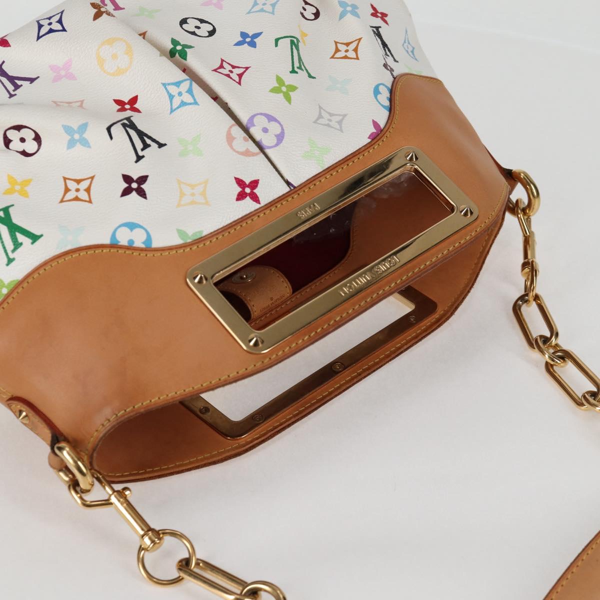 LOUIS VUITTON Monogram Multicolor Judy MM Bag 2Way White M40255 LV Auth 123028V