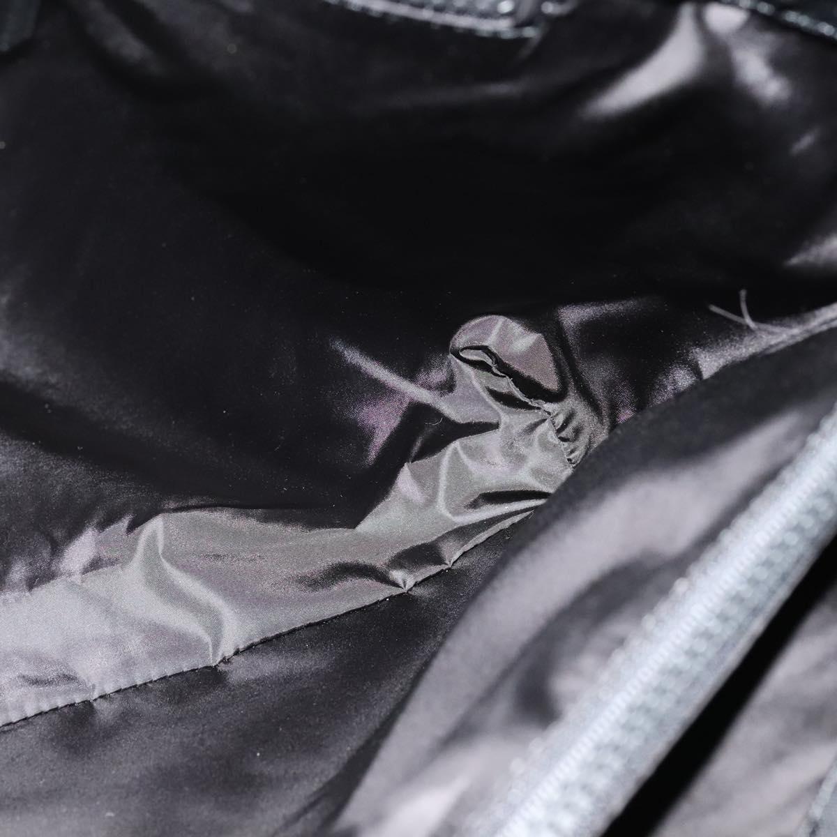 VERSACE Shoulder Bag Canvas Black Silver Auth 123032