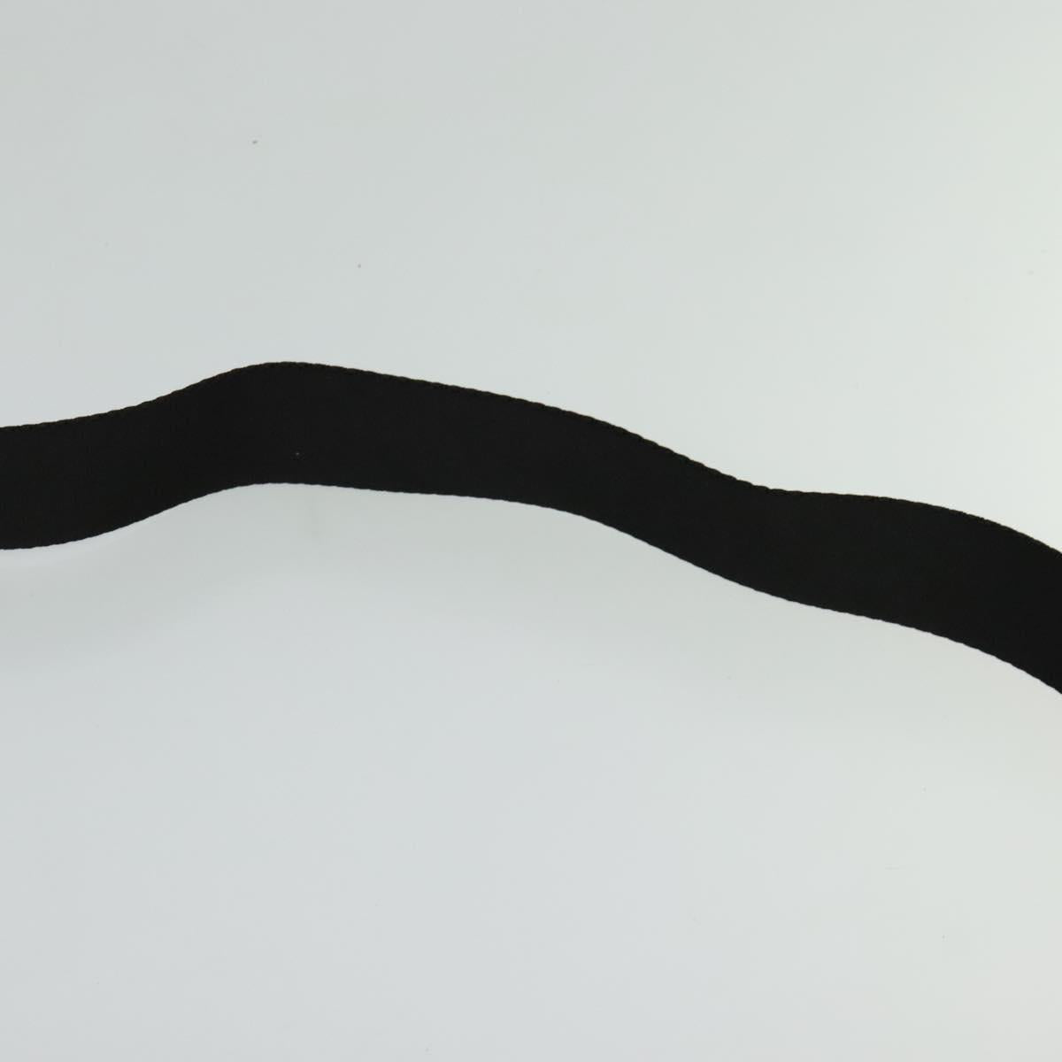 VERSACE Shoulder Bag Canvas Black Silver Auth 123032