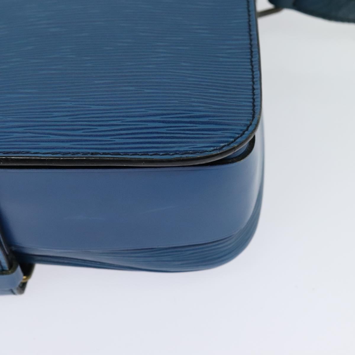 LOUIS VUITTON Epi Cartouchiere MM Shoulder Bag Blue M52245 LV Auth 123038