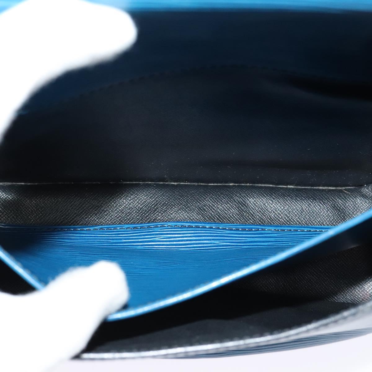 LOUIS VUITTON Epi Cartouchiere MM Shoulder Bag Blue M52245 LV Auth 123038
