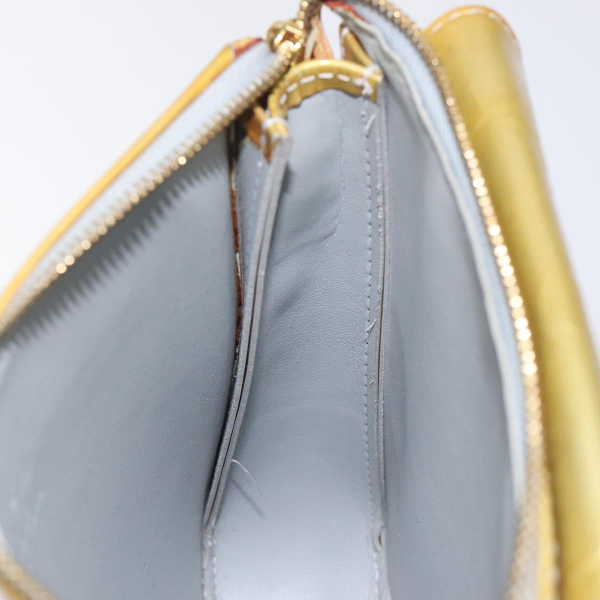 LOUIS VUITTON Monogram Vernis Motto Accessory Pouch Gris M91030 LV Auth 123039