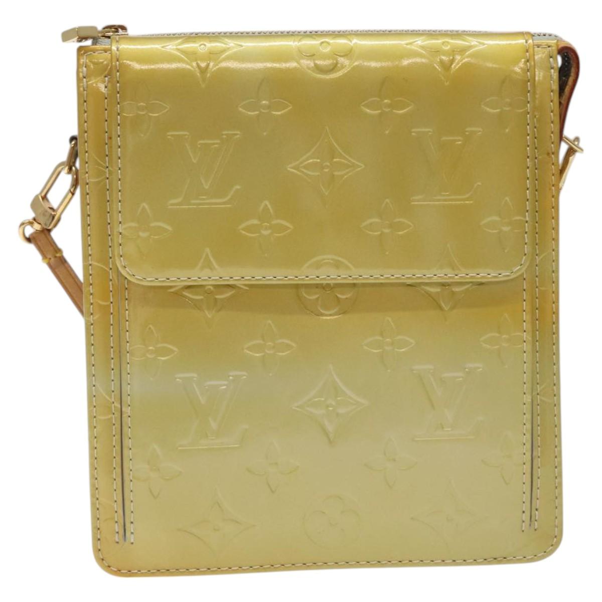 LOUIS VUITTON Monogram Vernis Motto Accessory Pouch Gris M91030 LV Auth 123039