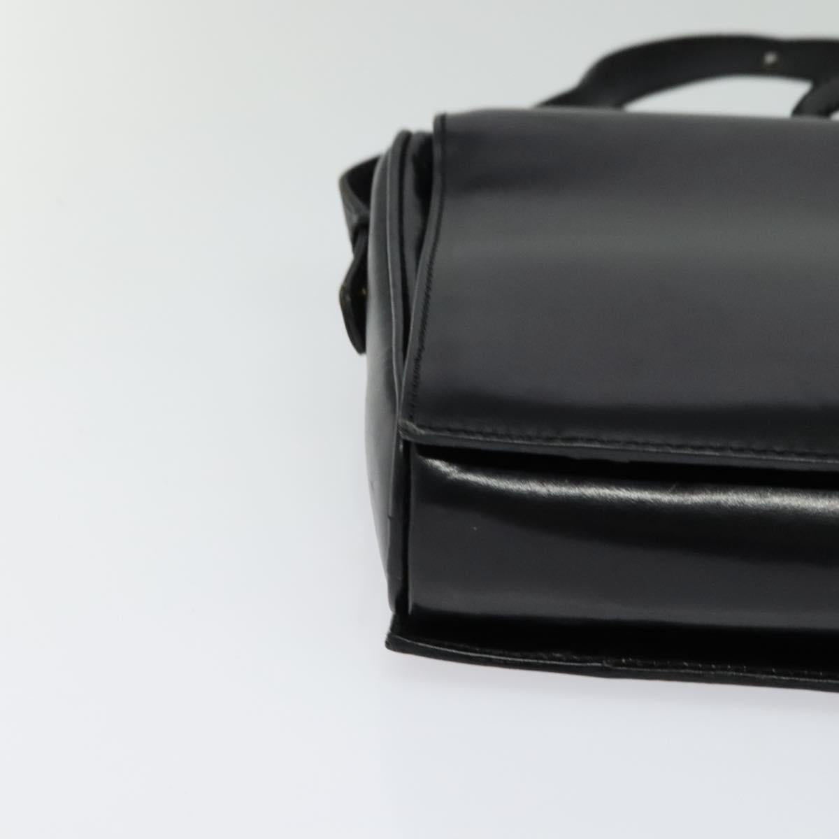 CELINE Shoulder Bag Leather Black Gold Auth 123041