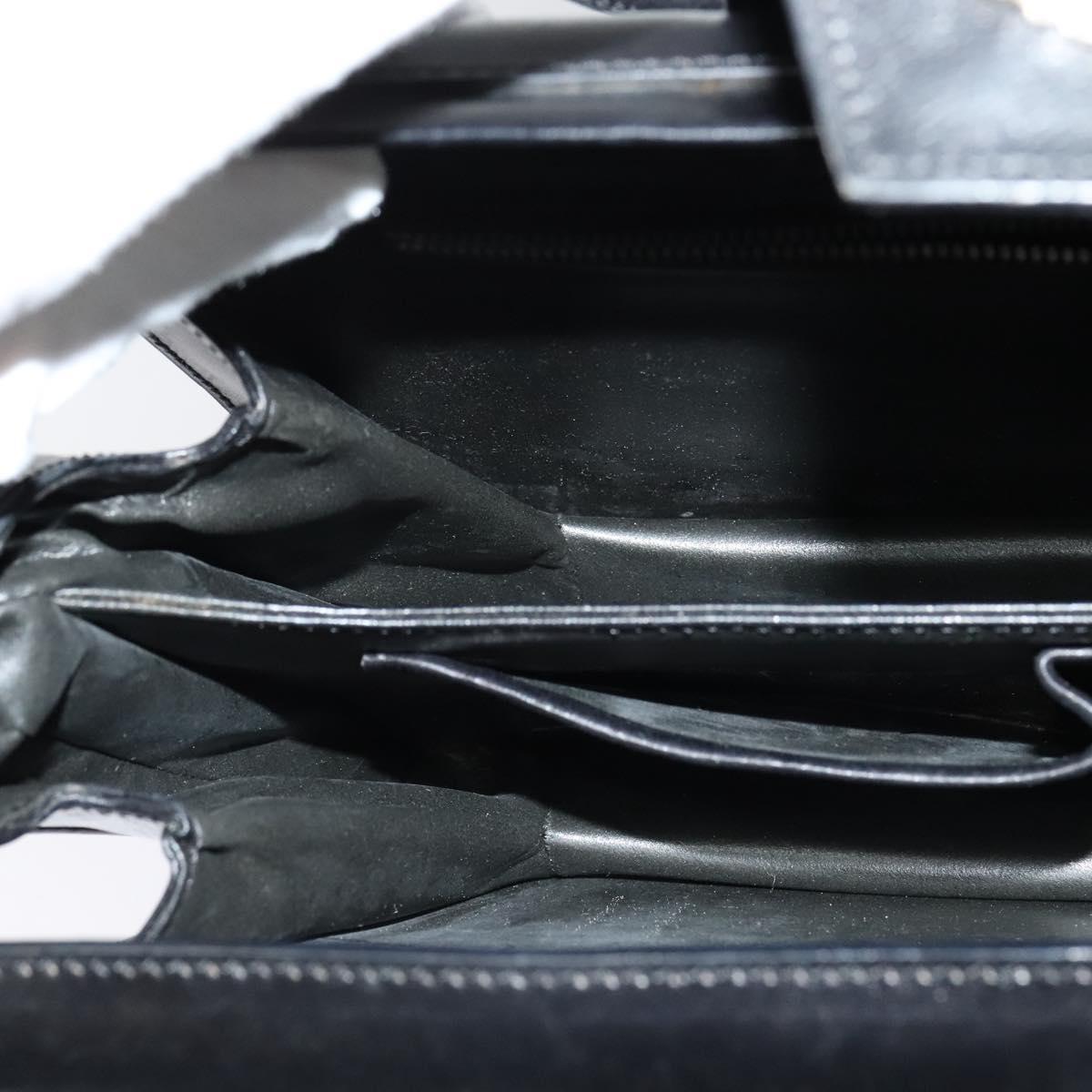 CELINE Shoulder Bag Leather Black Gold Auth 123041