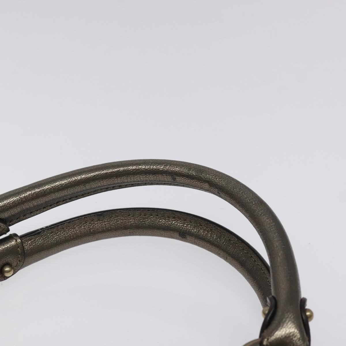 Salvatore Ferragamo Gancini Tote Bag Leather Silver Auth 123071